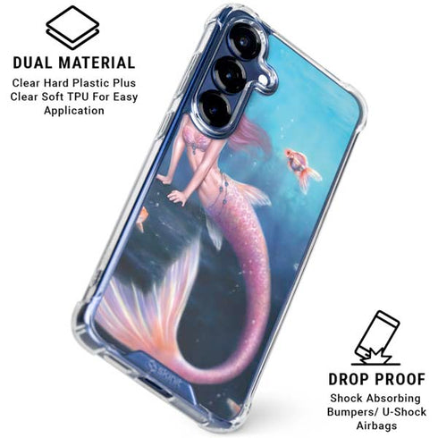 Aurelia Mermaid with Fish by Rachel Anderson Galaxy S25 Clear Case